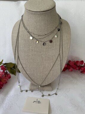 Jennifer & Co Silver Tone Layered 5 pcs Body Chain Statement Necklace Set NEW